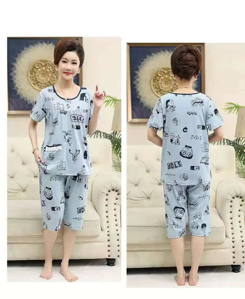 

95% COTTON, middle-aged lady size pajamas in the summer