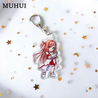anime sword art online key chain sao kazuto kirito kirigaya asuna acrylic keychain keyring women bag jewelry gift llavero