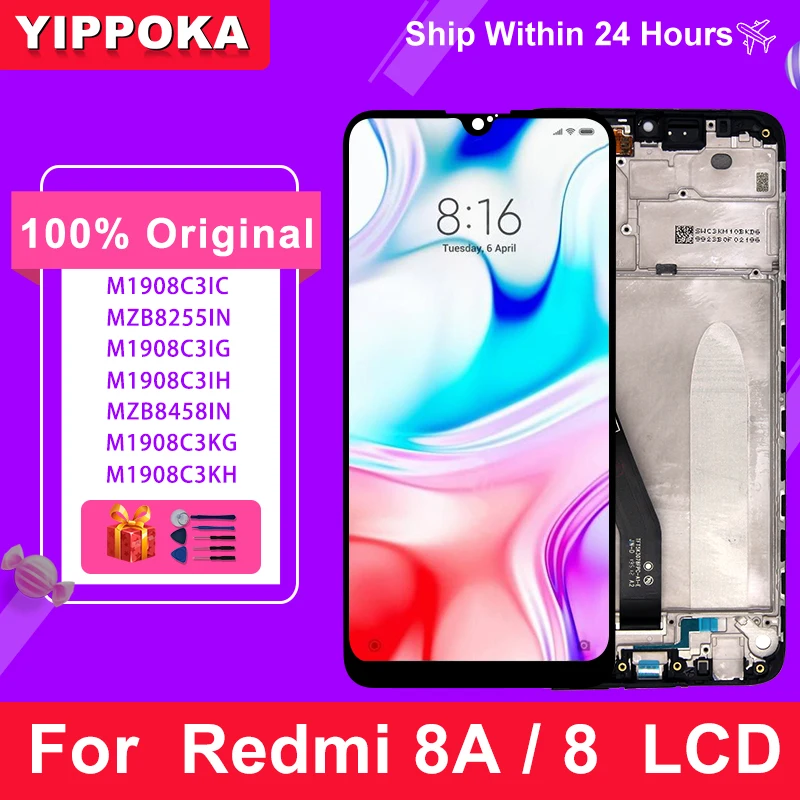 Xiaomi Redmi 8 de pantalla LCD de 6,22 pulgadas para Redmi 8A, piezas de repuesto, M1908C3IC, MZB8255IN, Digitalizador de pantalla t&aacute;ctil-0