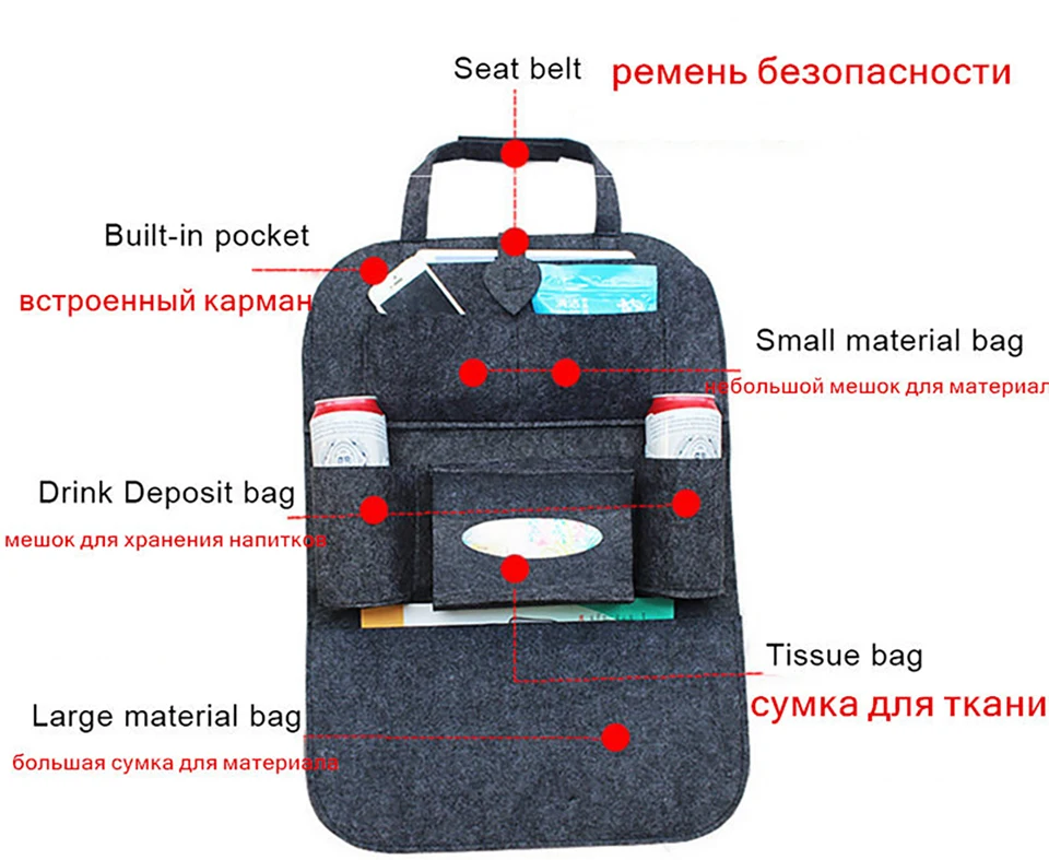 IMBABY Автомобильная войлочная подвесная сумка из искусственной кожи, сумка для хранения сидений с персиковым сердцем, сумка для хранения задних сидений автомобиля, сумка для хранения автомобиля