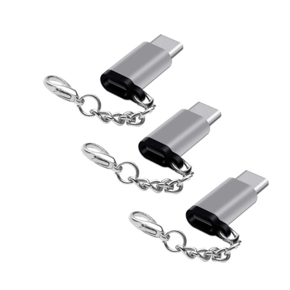 ANSEIP 3 Pack Портативный брелок кабель USB Type C адаптер OTG Micro Usb к конвертер для Huawei Samsung
