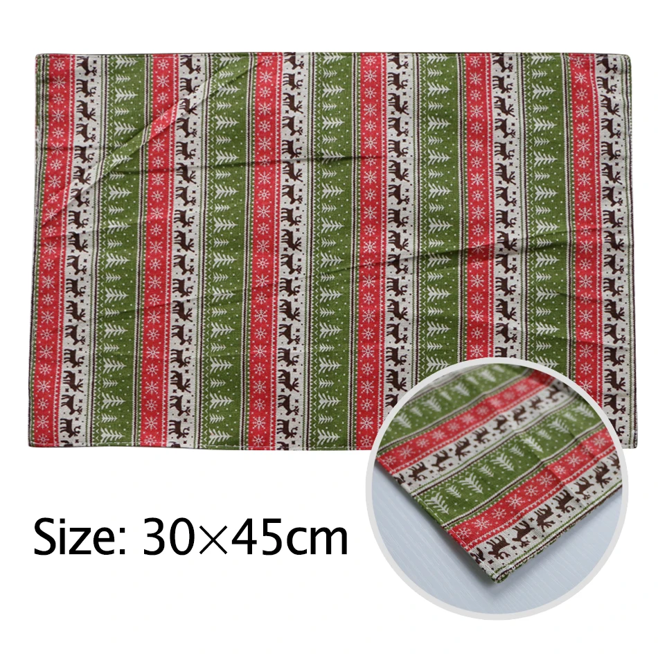 

Cotton Linen Placemat,Heat Resistant Non-Slip Table Mats,Red and Green Dining Kitchen Christmas Decorations, New Year's Decor