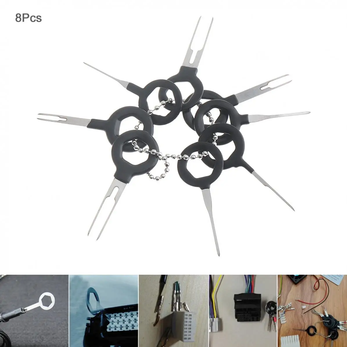 

Набор инструментов для снятия клемм, из нержавеющей стали и ПВХ, 8 шт.