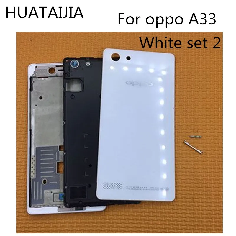 Nueva carcasa trasera de bater&iacute;a oppo a 33 con marco de pantalla para oppo A 33, carcasa trasera oppo A 33, carcasa trasera oppo A 33, funda trasera con marco medio-2