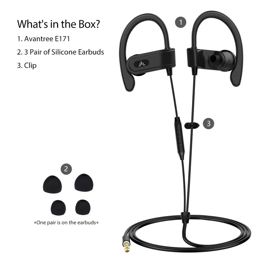 Avantree спортивные электронные телефоны проводные с микрофоном наушники ушным