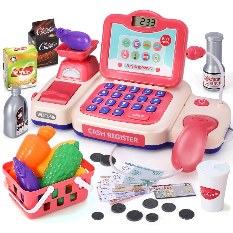 

Электронный мини-кассовый аппарат для супермаркета, наборы игрушек для детей, касса для ролевых игр, игрушка для девочек и мальчиков