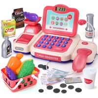 electronic mini simulated supermarket cash register kits toys kids checkout counter role pretend play cashier girl boy toy