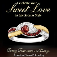 seanlov double heart red clear cz ring in silver color wedding bands aaa zircon jewelry women accessories engagement ring