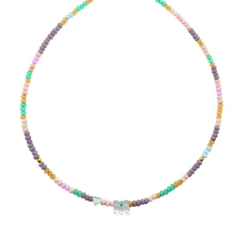 Ожерелье из ракушек и надписей 2 мм с кристаллами новинка 2022 ювелирные изделия