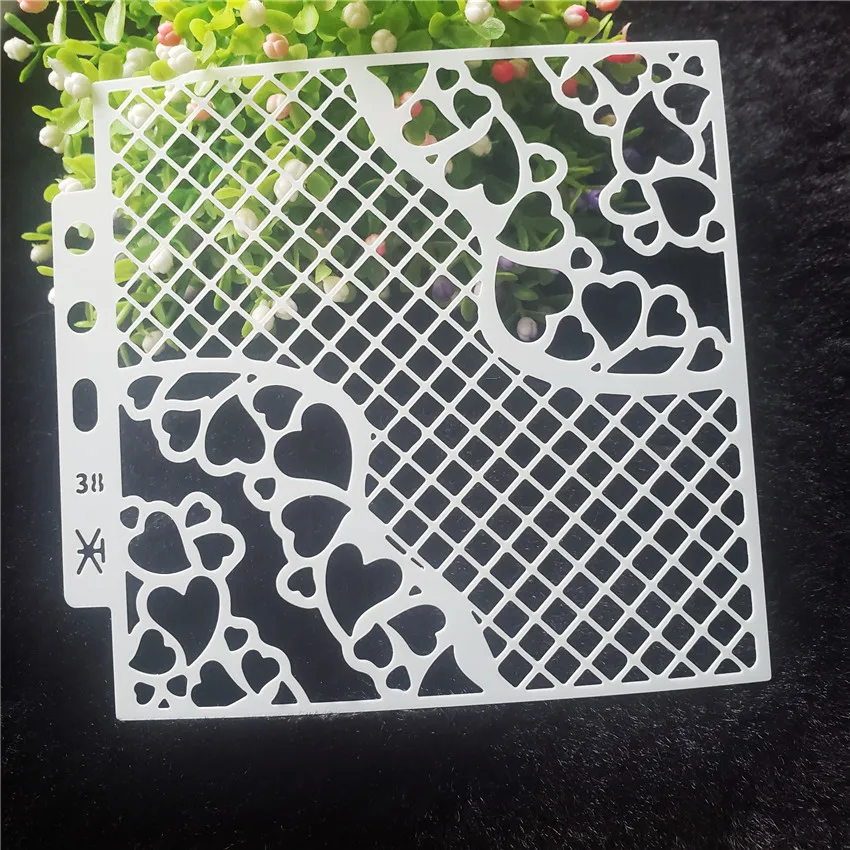 13*14 см крышка в форме сердца шаблон трафареты для скрапбукинга спрей Пластиковая