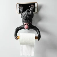 creative monkey statue bathroom toilet paper holder wall mounted resin sculpture home bathroom decoration accessories gift