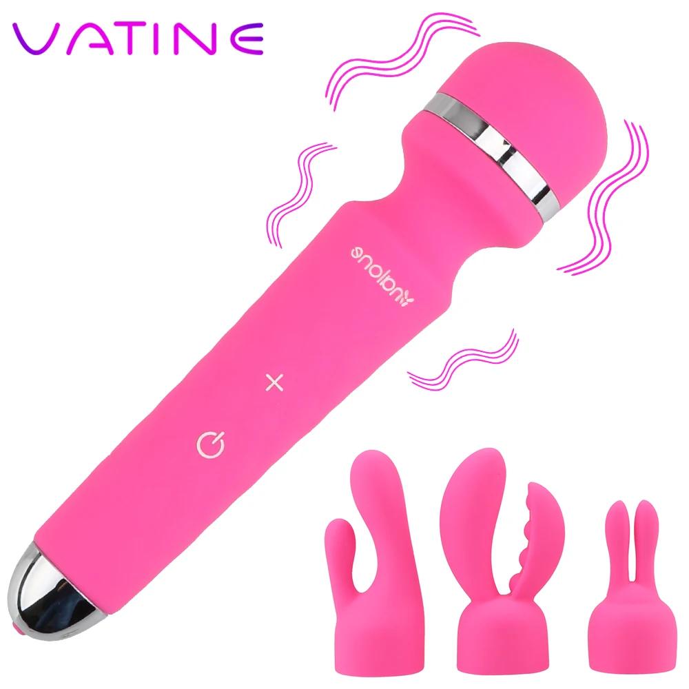 

VATINE Powerful Clit Vibrators Clitoris Stimulator USB Recharge Anal Vagina Massager Magic Wand AV Vibrator Sex Toys for Women