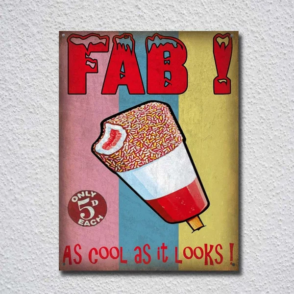 Винтажный жестяной знак в виде мороженого металлический плакат декор