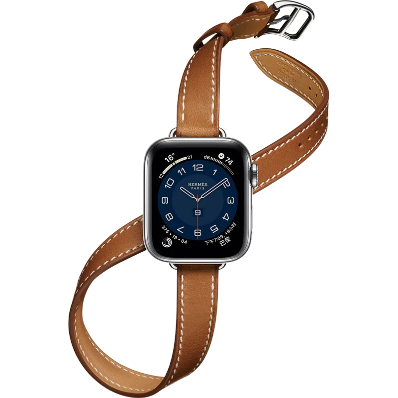 

Attelage Double Tour For Apple Watch band 40mm 44mm 41mm 45mm 42mm 38mm Genuine Leather bracelet iWatch Serie 3 4 5 6 SE 7 strap