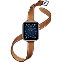 attelage double tour for apple watch band 40mm 44mm 41mm 45mm 42mm 38mm genuine leather bracelet iwatch serie 3 4 5 6 se 7 strap