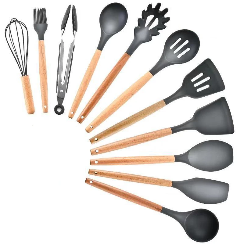 Силиконовая деревянная ручка Тернер ложка для супа лопатка щетка скребок