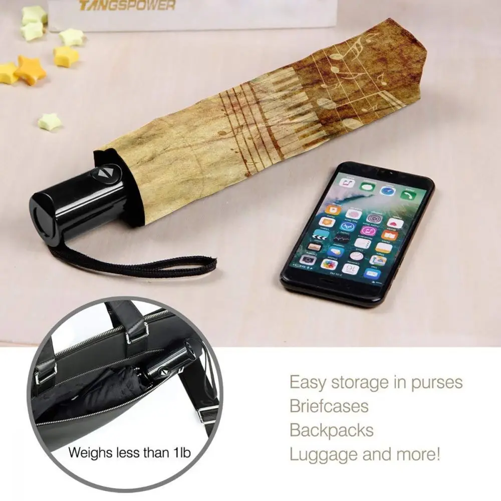 

Automatic Umbrella Piano Keys With Musical Notes Grunge three-fold umbrella women men rain umbrella