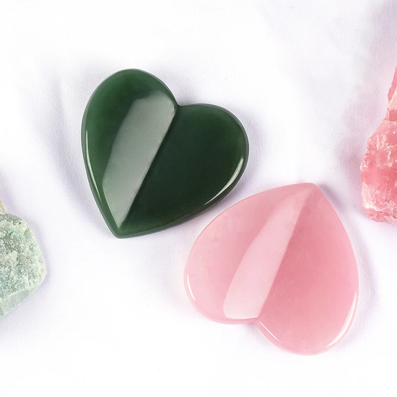 Love Heart Gua Sha Tool Natural Stone Massager Face Care Neck Body Massage SPA Acupuncture Scraping Crystal Jade Health Tools |