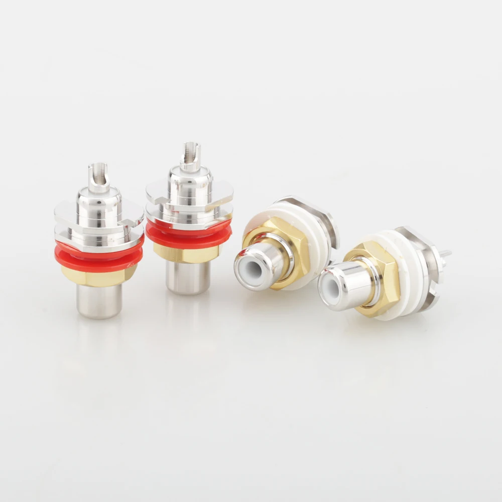 4 шт. коннектор RCA с родиевым покрытием|rca rhodium|connector rcaconnector female |