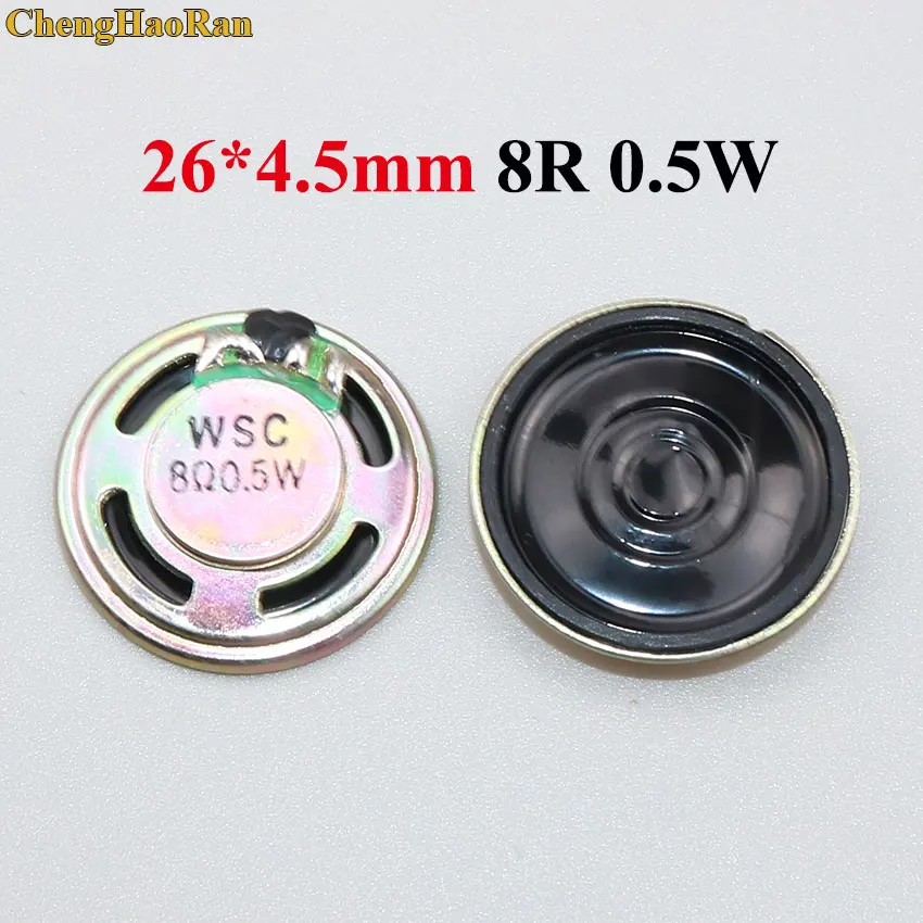 26mm 8R 0.5W ChengHaoRan 8 Ом 0,5 Вт звуковой громкоговоритель 8R 0,5 W 10 мм, 15 мм, 20 мм 23 мм 26 мм, 30 мм, 32 мм, 40 мм 50 мм громкий запасные части для динамиков - Цвет: 26mm 8R 0.5W