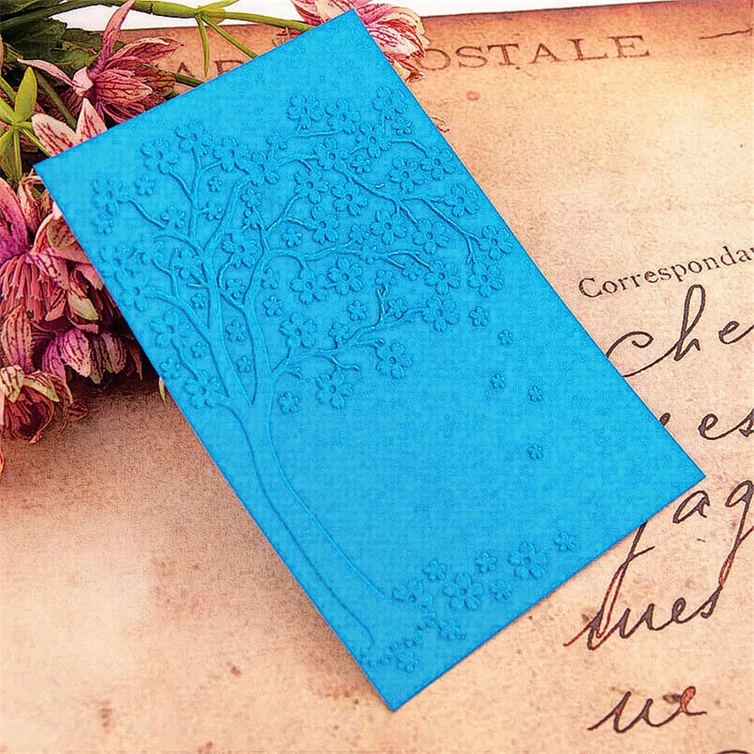 

10.5x14.8 Flower tree Embossing folders Plastic bump Scrapbooking DIY Template Fondant indentation Cake Photo Album Card Make