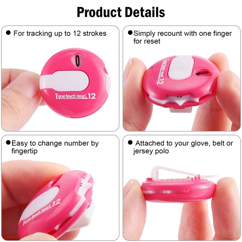 

3 PCS Mini Golf Stroke Counter Scoring Keeper Up to 12 Shots Score for Outdoor Sports Golf Attachment Accessories, 30 mm