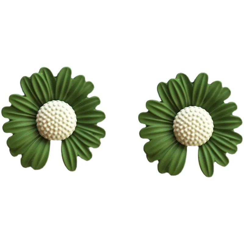 

Bilandi S925 needle Flower Earrings Pretty Design Spring Summer Sweet White Green Petal Stud Earrings For Girl Lady Gifts