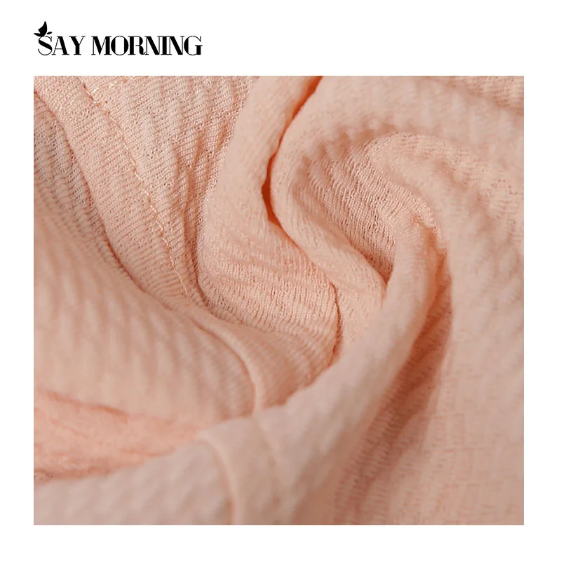 Женский укороченный топ с пышными рукавами SAY MORNING Розовый Повседневный короткий