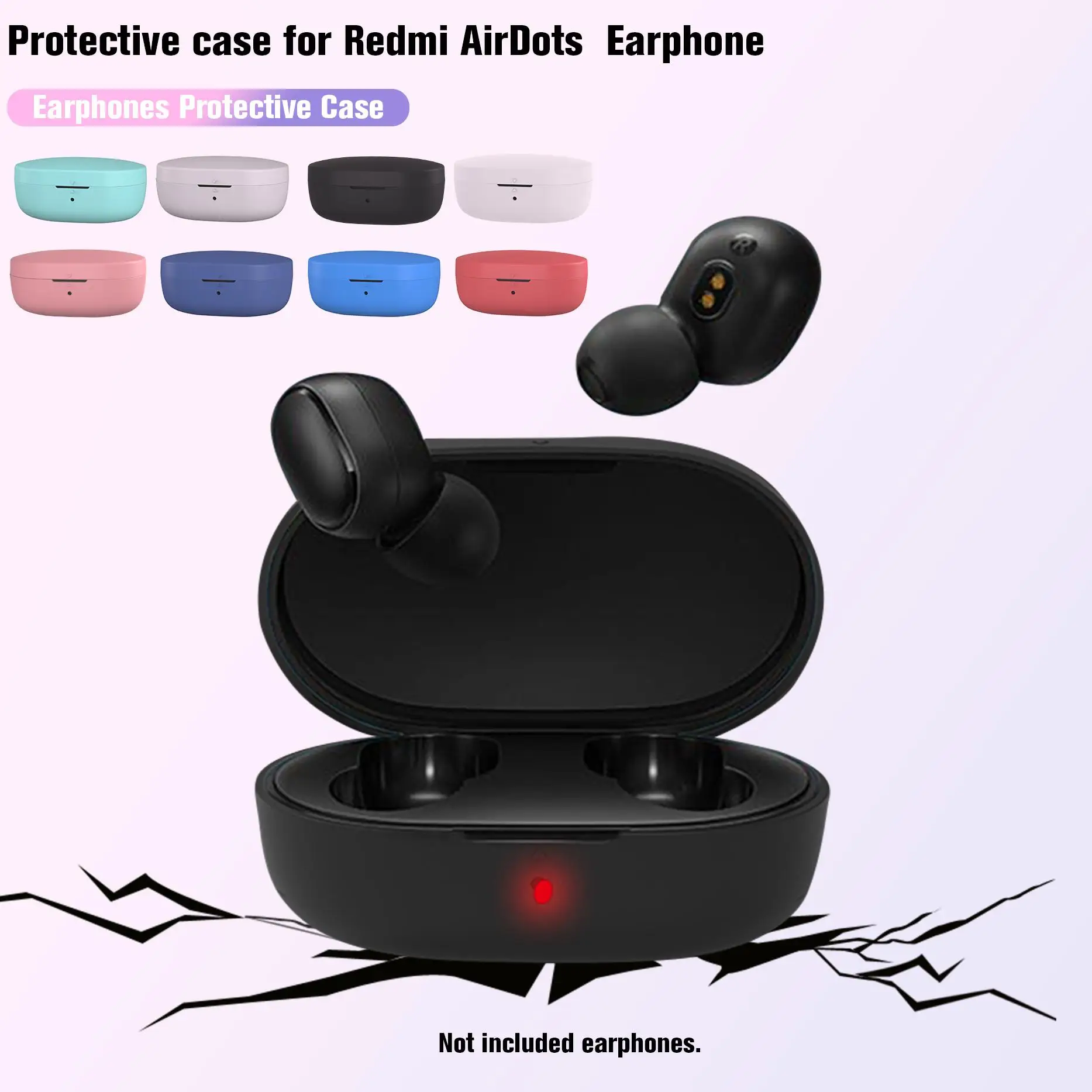 Противоударный гибкий силиконовый чехол комплексный защитный для Xiaomi Redmi Airdots TWS