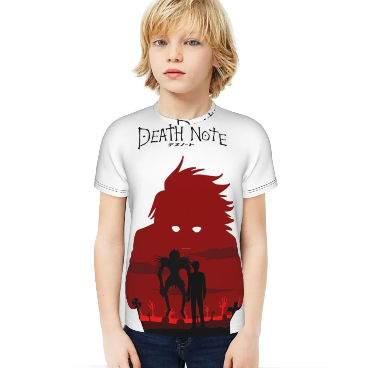 

Cartoon Death Note Teenage Boys Girls Graphic T Shirt Anime Cool Short Sleeve T-shirts Tops Clothes for Children Fashion Tees