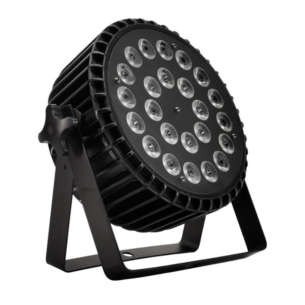 

8pcs/lot Aluminum 24X18W Led par light RGBWA UV 6-in-1 18w led flat par stage DMX512 DJ lights Aviation plug