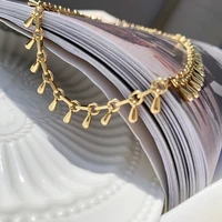 water drop necklace womens korean new womens chain ins minority design french light luxury extremely simple style can wear