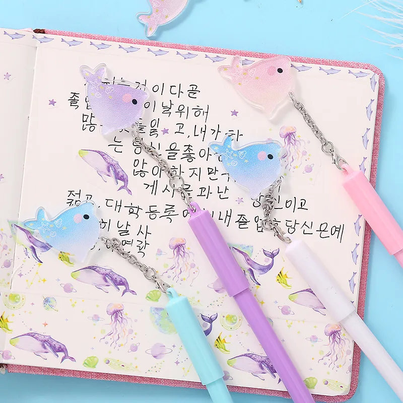 1 шт. кавайные дельфины ручки подвески 0 5 мм Милая гелевая ручка подарок для детей
