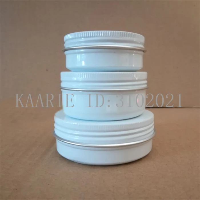 

15/30/50/60g ML refillable box white empty round aluminum metal tin cans cosmetic bottle cream box DIY jar Aluminum Lipstick Pot