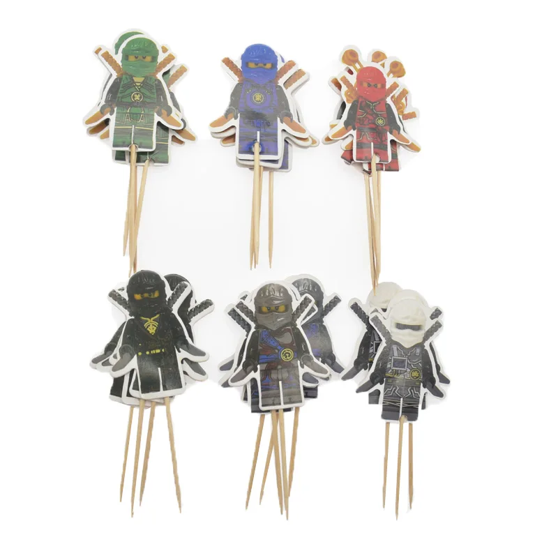 24 шт. мультфильм Mirage ниндзя для капкейка выбирает Детские сувениры на день