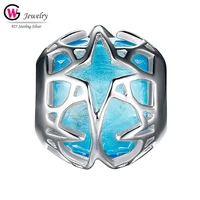 authentic 925 silver 2019 women charm bead jewelry making female charm pendants fit for pandora bracelets accessoreis blue mujer