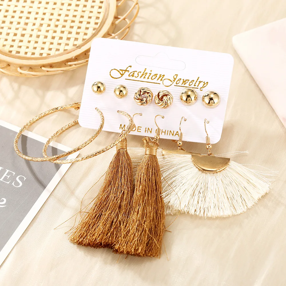 Набор сережек для женщин кисти в этническом стиле геометрические серьги