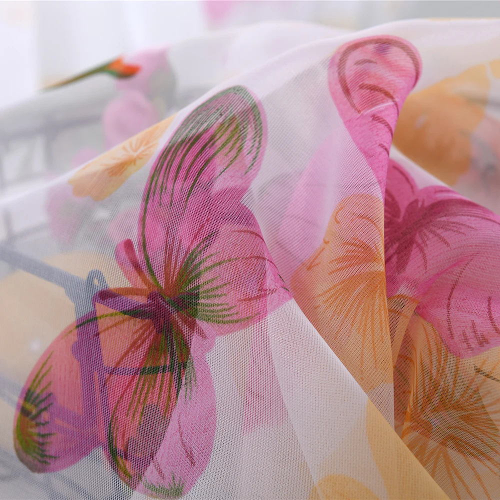 Бабочка занавес для гостиной мебель тканевая пряжа Тюль настраиваемая панель s