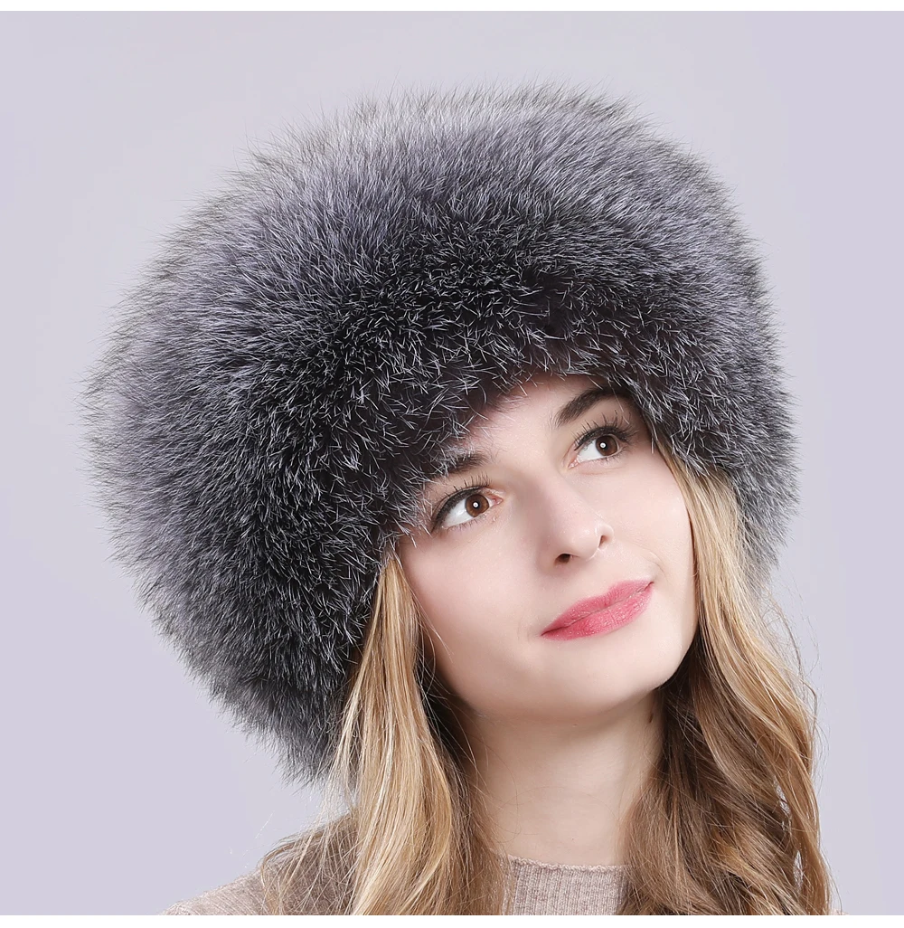Женская шапка из натурального Лисьего меха для русской зимы, теплая мягкая пушистая шапка из меха лисы, роскошная женская качественная шапка-бомбер из натурального Лисьего меха