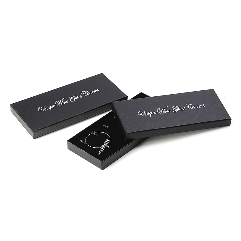 

Paper & Velvet Jewelry Wine Glass Charms Jewelry Gift Boxes Rectangle Message Black 18cm(7 1/8") x 8cm(3 1/8") , 2 PCs