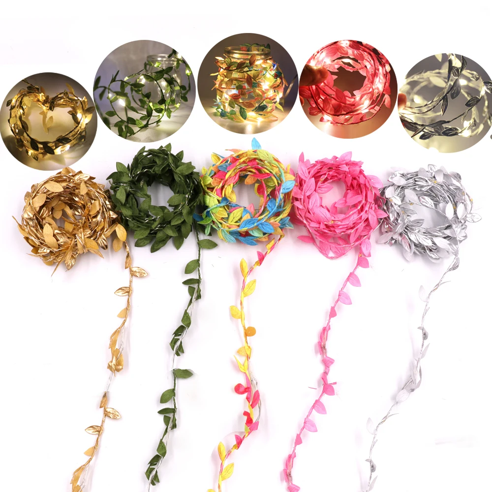 Гирлянда в виде листьев праздничный светильник с питанием от аккумулятора