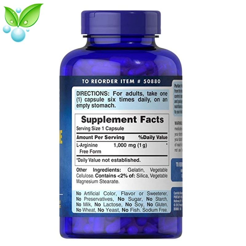 Американская импортная пуритановая гордость L аргинин 1000 мг * 100 Капсулы для