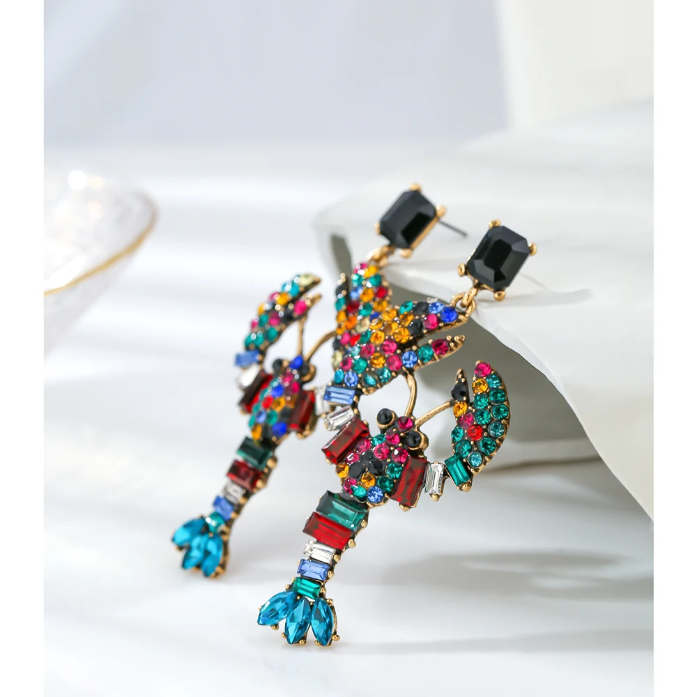 Женские серьги с кристаллами Yhpup стильные разноцветные стразы подвески в