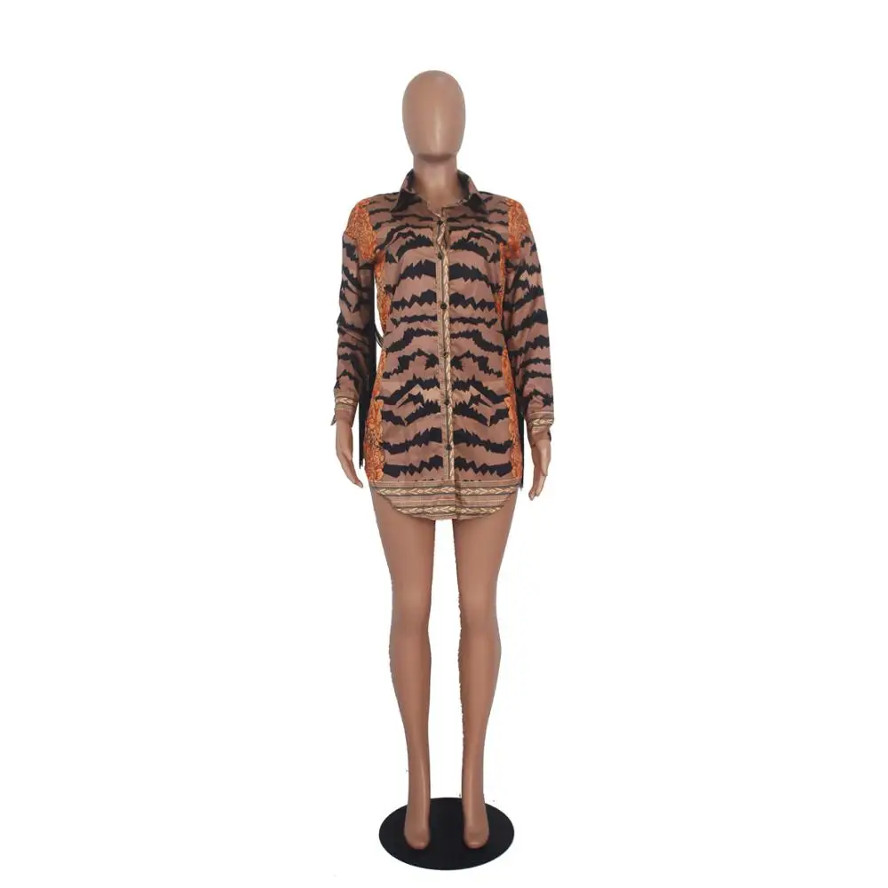 2019 полосатая футболка с принтом и кисточками платья на пуговицах длинным рукавом