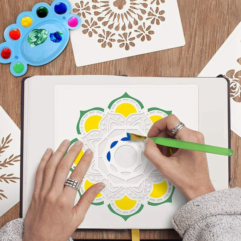

40PCS Mandala Dotting Tools, Mandala Paingting Tool with Paint Stencil, Dotting Tools, Brushes, Paint Tray