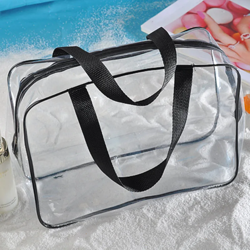 

Large Cosmetic Box 3-pieces Set Bag Travel Transparent Clear Cosmetic Bags PVC Waterproof Makeup Bag Toiletry Zipped Case Sac