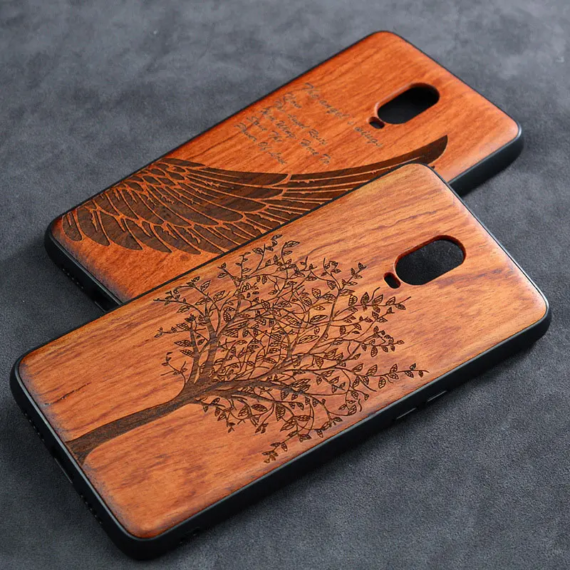 Чехол для Oneplus 9 Pro 9R 8T 8 7T 7 защитный чехол с резьбой по дереву полноразмерный