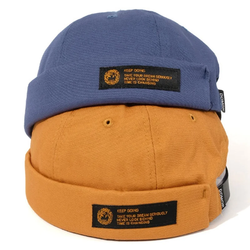 

Кепка-Панама с надписью для мужчин и женщин, теплая Регулируемая хлопковая шапка без козырька, с матросским черепом, однотонная