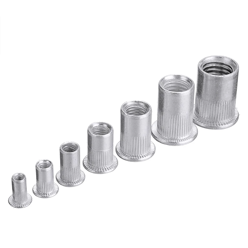 

Universal 175pcs Aluminum Threaded Rivet Nut Assortment M3 M4 M5 M6 M8 M10 M12 Rivet Nut Mixed Kit
