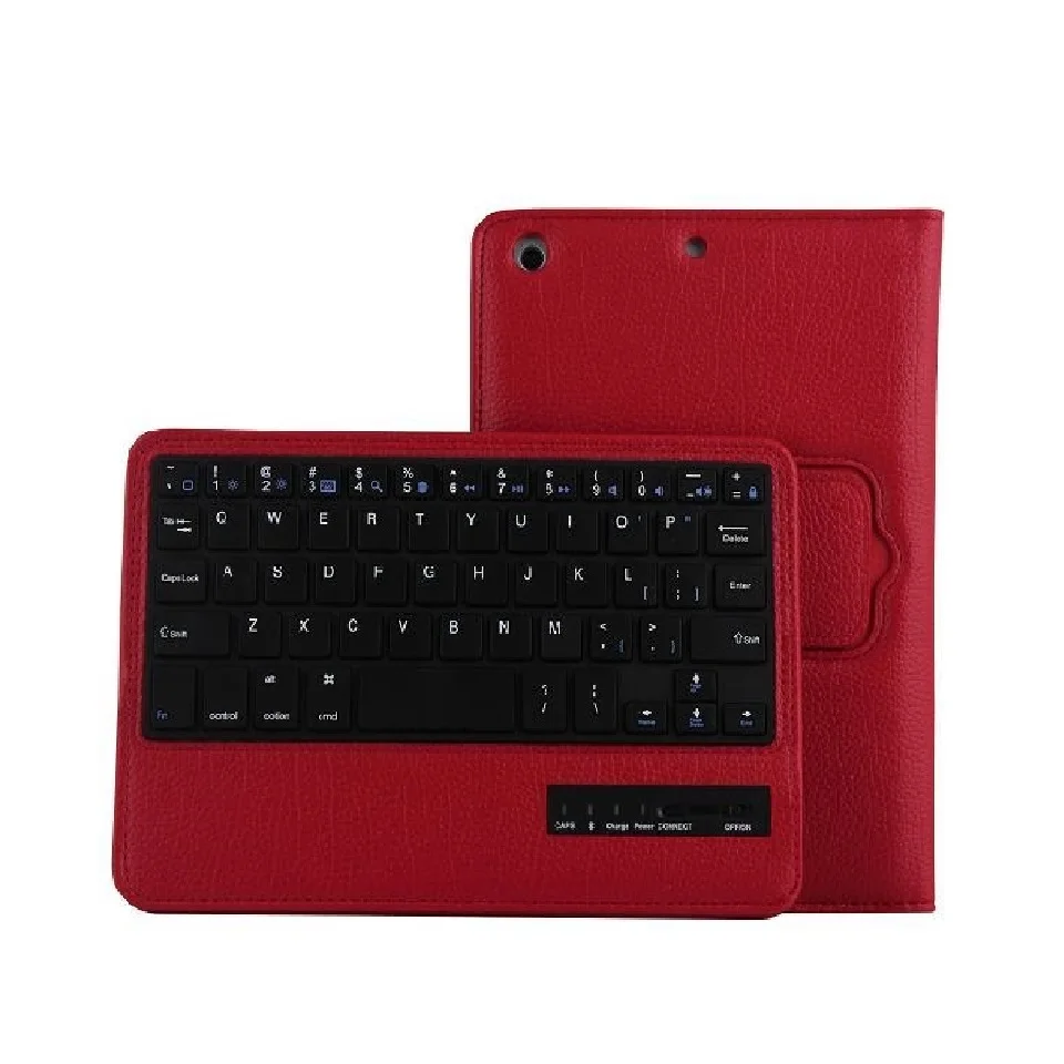 Red 7,9 ''съемный чехол для iPad mini 2 mini 3 чехол с клавиатурой Bluetooth PU кожаный чехол для iPad mini 1 2 3 чехол для клавиатуры - Color: Red